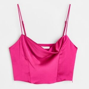 NWOT H&M Satin Corset Crop Top